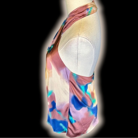 NWT Tanya Taylor ‘Mona’ Abstract Print Halter Top in “Cream Multi” Size Medium - Picture 8 of 16